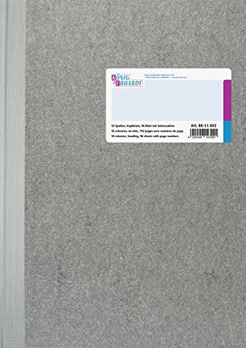 König&Ebhardt 7110P96KL Spaltenbuch DIN-A4, 96 Blatt, 10 Spalten, Kopfleiste