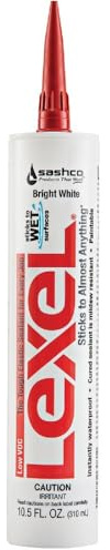 Sashco 13030 10.5oz Sashco Sealants White Lexel Adhesive Caulk, 10.5-Ounce