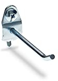 DuraHook Triton Products 71313 2-1/2-Inch Single Rod 30 Degree Bend 3/16-Inch Diameter Zinc Plated Steel Pegboard Hook for DuraBoard or 1/8 Inch and 1/4 Inch Pegboard, 10-Pack
