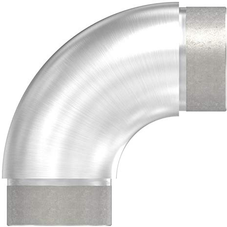 edelstahlonline24 90° Rohrbogen rund, für Rohr 48.3 x 2.0mm, V2A Edelstahl, Silber