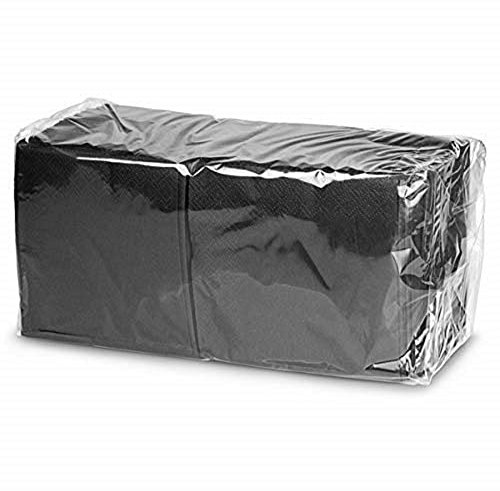 Cocktail Napkins Black 24cm - Pack of 250 - 2ply Paper Napkins, Bar Caddy Napkins