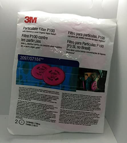 3M P100 Filtro para reparador de cara media, 2 unidades