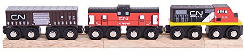 Bigjigs Rail CN Train - Other Major Wooden Rail Brands are Compatible