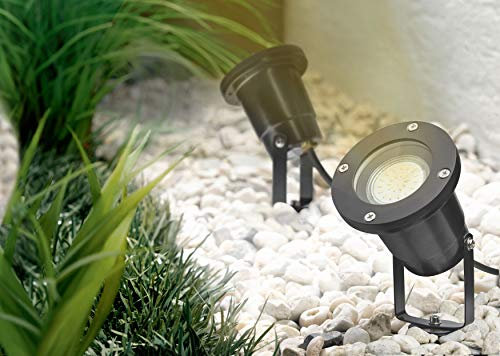 Trango 1-fuoco Faretto da giardino a LED IP65 luce esterna in alluminio incl. 1x lampadina a LED GU10 e 2m di cavo di alimentazione 3078B lampada da stagno, luce da giardino