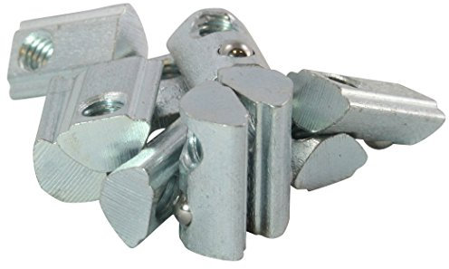 3D24 100x Nutenstein 5 St M5 Nut 5 - Typ I - M5 mit Steg, Federkugel, Stahl verzinkt