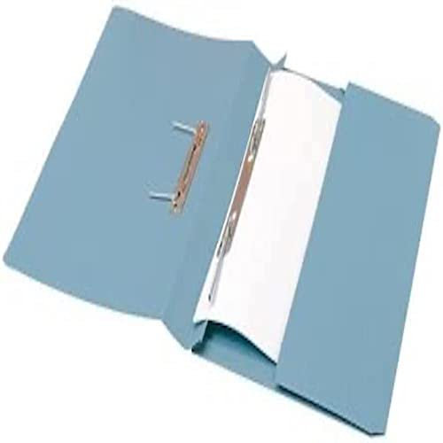 5 Star Office Transfer Spring File with Pocket 315gsm 38mm Foolscap Blue (Pack of 25)