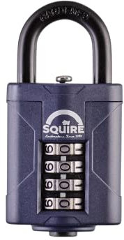 Squire Heavy Duty Padlock (CP40) - Toughest Steel Shackle - 4 Wheel Combination Padlock - Alloy Steel for Corrosion Resistance - Weatherproof Lock for Home, School & Garage (Blue, 40 mm)