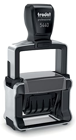 Trodat Professional Date Stamp 5440L – Self Inking with English Message Options – Red and Blue Impression