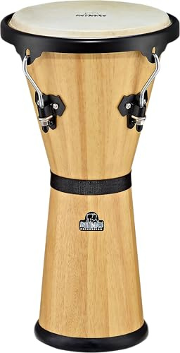 Nino Percussion Holz Djembe, Natur (NINO48NT) | Musikinstrument für Kinder ab 5 Jahren, Durchmesser 10 Zoll, Siam Eiche