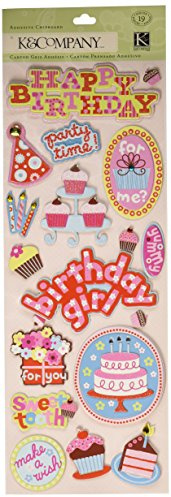 K&Company Sweetie Birthday Adhesive Chipboard
