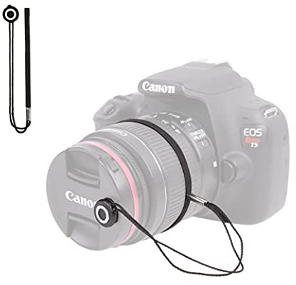 Foto&Tech Camera Lens Cap Leash with Elastic String, Compatible with Universal DSLR SLR Evil Mirrorless Cameras Video (1 Piece)