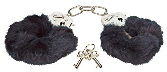 Playhouse Eroflame PMS0720010 Furry Love Cuffs, Liebes-Handschellen, mit abnehmbaren Plüschbezügen, Black