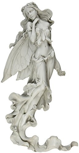 Design Toscano EU5604 Sculpture Murale Brianna la Fée du Vent d'Eté, Blanc Cassé, 7.5 x 28 x 57 cm