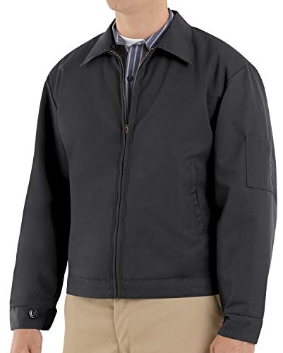 Red Kap Men's Slash Pocket Quilt-Lined Jacket, Black, Large