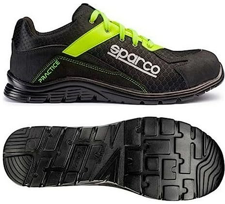 Sparco S0751745NRGF Scarpa Antinfortunistica da Lavoro, Multicolore Nero/Giallo Fluo, 45 EU