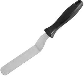 FM Professional 21564 Mini spatule coudée patisserie, spatule patisserie, lisseur gateau patisserie, spatule patisserie lissage, accessoire patisserie, Acier inoxydable, Plastique, 29 cm