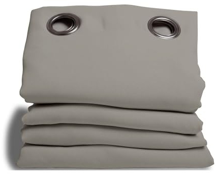 Moondream 3in1 Lärmschutzvorhang zur Isolierung gegen Lärm, Licht & Kälte, Patentierte Technologie, Oeko-Tex®, Grau - Feder, 140 x 260 (BxH) cm, Ösen (1 Vorhangschal)