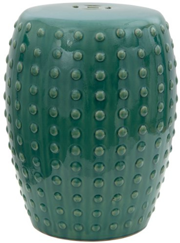 Red Lantern 18 Blue-Green Porcelain Garden Stool