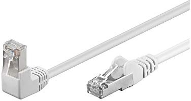 Goobay 94183 CAT.5e F/UTP patchkabel 90° uppåt, rak/uppåtvinklad nätverkskabel, dubbel skärmad, 10 meter, vit