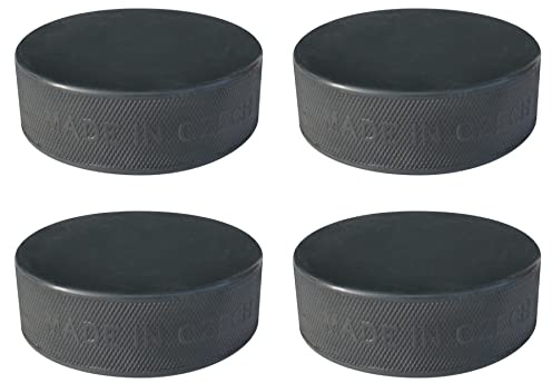 A&R Sports Ice Hockey Practice Puck, Black - 4 Pack