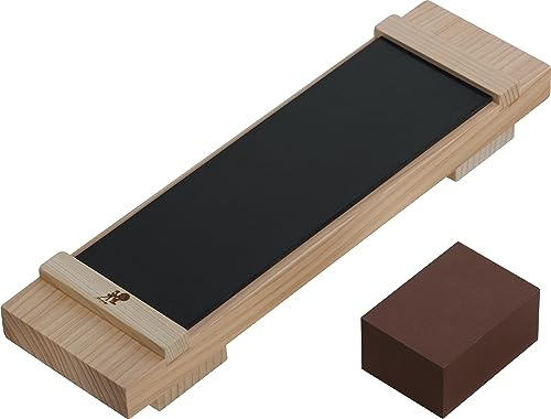 MIYABI 34536-000 - Kit de Afilado básico para Piedras con Soporte de Madera 230x70x35 milímetros