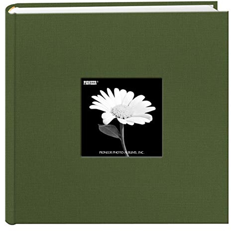 Fabric Frame Cover Photo Album 200 Pockets Hold 4x6 Photos, Herbal Green