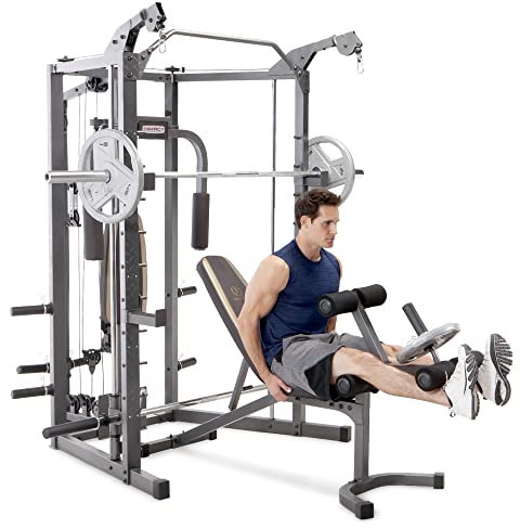 Marcy Unisex Adult Classic Smith Machine and Weight Bench Combo - Grey, One Size