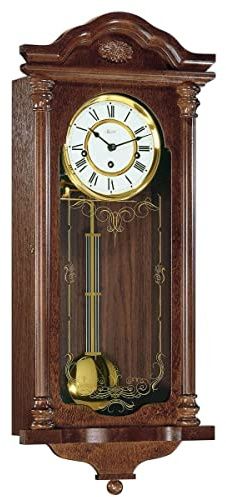 Hermle Holz-Wanduhr 70509-030341, Nussbaum, 4/4 Westminster