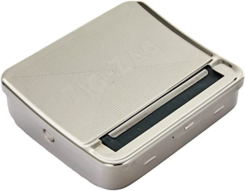 OCB 16925 Zig-Zag Rolling Box für die perfekte Zigaretten Drehmaschine, Chrom, Silber, 8 x 8 x 2 cm