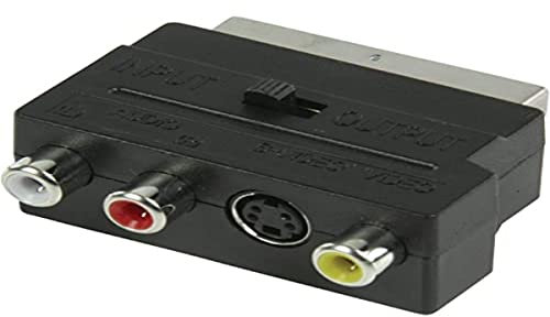 Valueline Switchable SCART Male to 3x RCA Female AV Adapter - Black