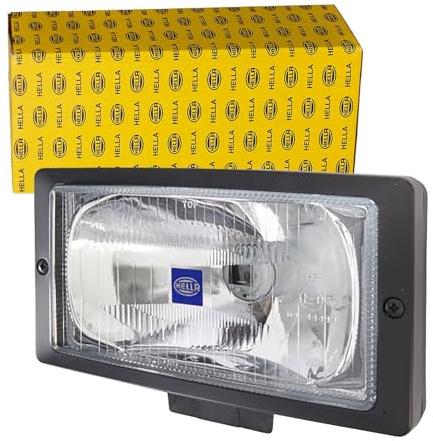 HELLA 1FE 006 300-121 Halogen-Fernscheinwerfer - Jumbo 220 - 12/24V - rechteckig - Referenzzahl: 37.5 - geschraubt - gemusterte Streuscheibe - Lichtscheibenfarbe: glasklar - links/rechts