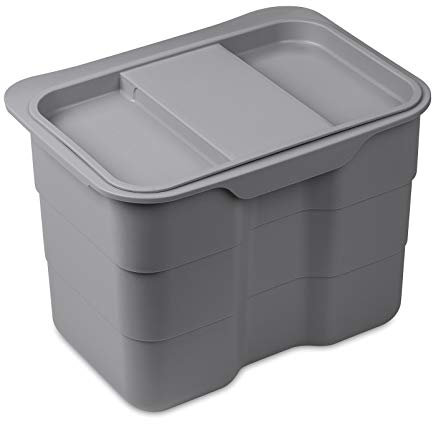 SOTECH Biobin Multifunktionsbehälter 4,2 L grau mit Deckel 170 x 227 x 172 mm zum Einhängen Aufbewahrungsbox Abfallsammler