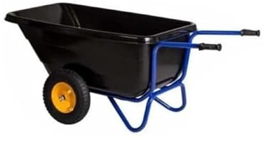 Kelberg Schubkarre 400L Schubkarre 250kg Vollgummiräder mit Stahlfelge 2 Rad 400-8 Gelb PU MX Rad Garten Bauschubkarre Gartenschubkarre