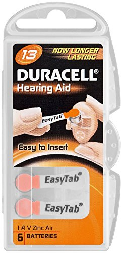 Duracell DA13 Pack of 6 Hearing Aid Batteries 1.4 V Orange