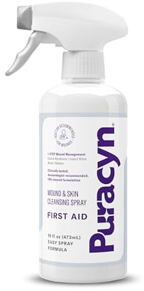 Puracyn First Aid Wound and Skin Cleanser - Hypochlorous-Based Wound Care Spray for Cuts, Scrapes, Minor Sores, Minor Burns, and Other Skin Irritations. 16 Ounces