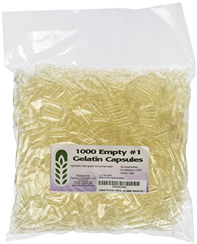 Capsule Connection 1000 Bulk #1 Empty Gelatin Capsules Size 1 resealable bag