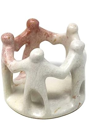 Global Crafts Natural Soapstone Circle of Friends