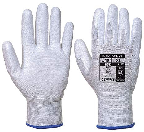 Portwest A199 Antistatic PU Palm Glove Grey, XX-Large