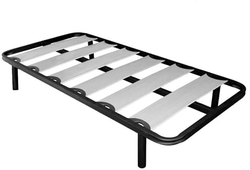 Miroytengo Somier 90x200 cm Balda Ancha, Tubo de Acero 40x30 mm, Refuerzo Central, Láminas de chopo-Flex (con Patas)