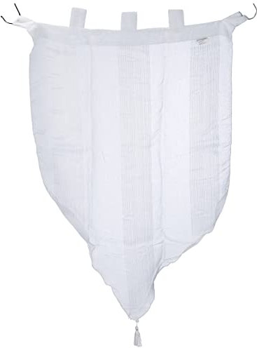 Douceur d'Intérieur - 1620976, Gardine Bommel Passanten, 2 X 60 X 90 cm, Salina, Voile Sandfarben, Weiss, Weiß