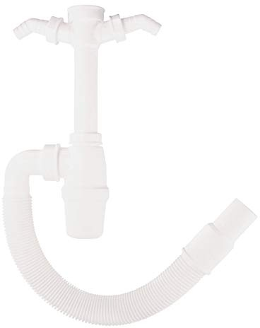 Flaschengeruchsverschluss für Spüle, Kunststoff-Siphon, Geruchsverschluss für Küche, Küchenspüle, Flexibles Abgangsrohr, 1 1/2 x 40/50 mm