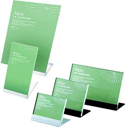 Schmalz Werbeservice Tisch-Namensschild aus Acryl (PMMA) inkl. Aluminiumständer schwarz oder Silber Display Tischaufsteller (Silber, 95x80 mm Hochformat)