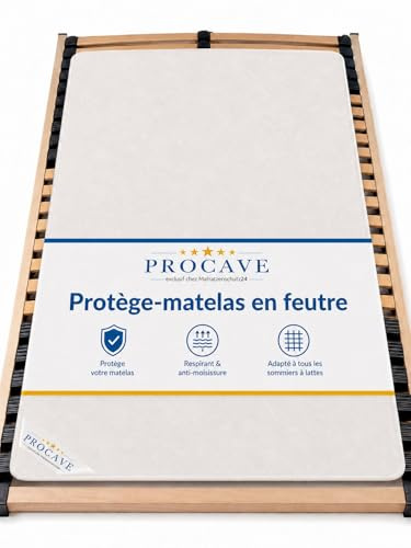 PROCAVE | Hochwertiger Filzschoner für Lattenrost | Schützende Matratzenunterlage 90x200 cm | atmungsaktiver Matratzenschoner aus Nadelfilz | Made in Germany