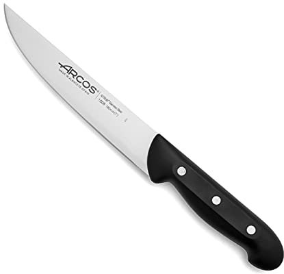 Arcos Coltello da Cucina in Acciaio Inossidabile Nitrum con Lama da 180 mm – Coltello da Utilità Professionale, Manico Ergonomico in Poliossimetilene POM – Nero, Serie Maitre