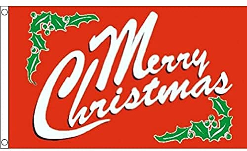 AZ FLAG Flagge Fröhliche Weihnachten 90x60 cm Polyester 100D 2 Ösen | Für innen und außen Weihnachtsfest dekorative Flagge doppelte Nähte und verstärkte Kanten mit Metallösen 100D Polyester