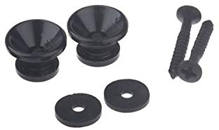 Musiclily Basic Gitarren Gurtknöpfe Metall Gurtpins Schwarz 2 Stück | für E-Gitarre/Klassische Akustik Gitarre/ Bass /Ukulele