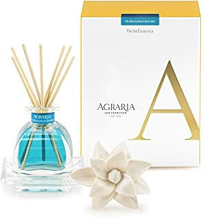 AGRARIA PetiteEssence Flower and Reed Diffuser Set, Hand Crafted Sola Flower Botanical Home Fragrance Set, Scented Oil Gift for All Occasions