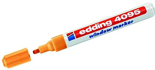Edding 4095 - Pennarello per vetro da finestra e altri usi, in vari colori Arancio fluo