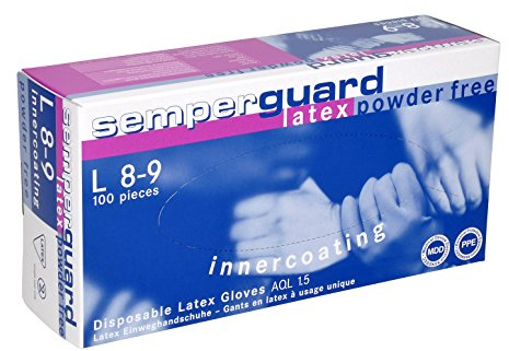 Semperguard Latex-Einmalhandschuhe, ungepuderte Ausführung, Größe L, 100 Stück, Naturweiß, L (100er Pack)
