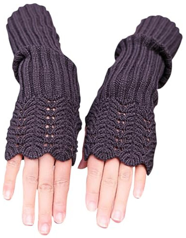 Novawo Damen Fashion Armstulpen Halbhandschuhe Armlinge Lange Handschuhe Winter Warmer fingerlose Handschuhe Strick